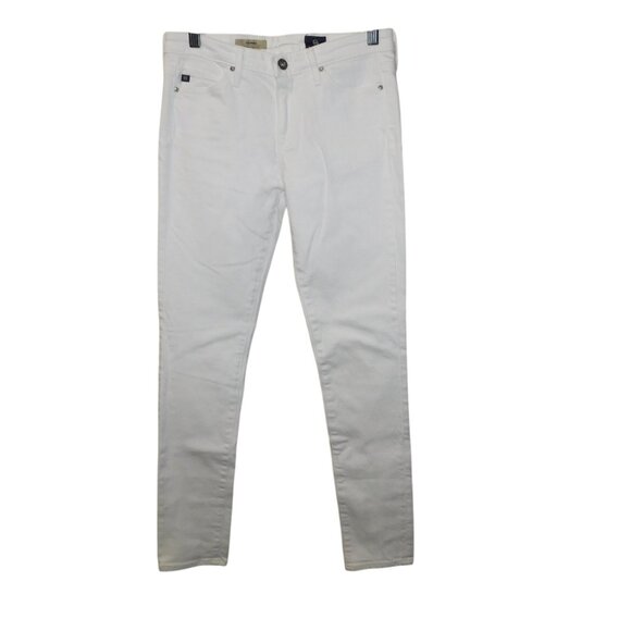 AG Adriano Goldschmeid The Prima Mid-Rise Cigarette Denim White Jeans Size 25R - Picture 1 of 10